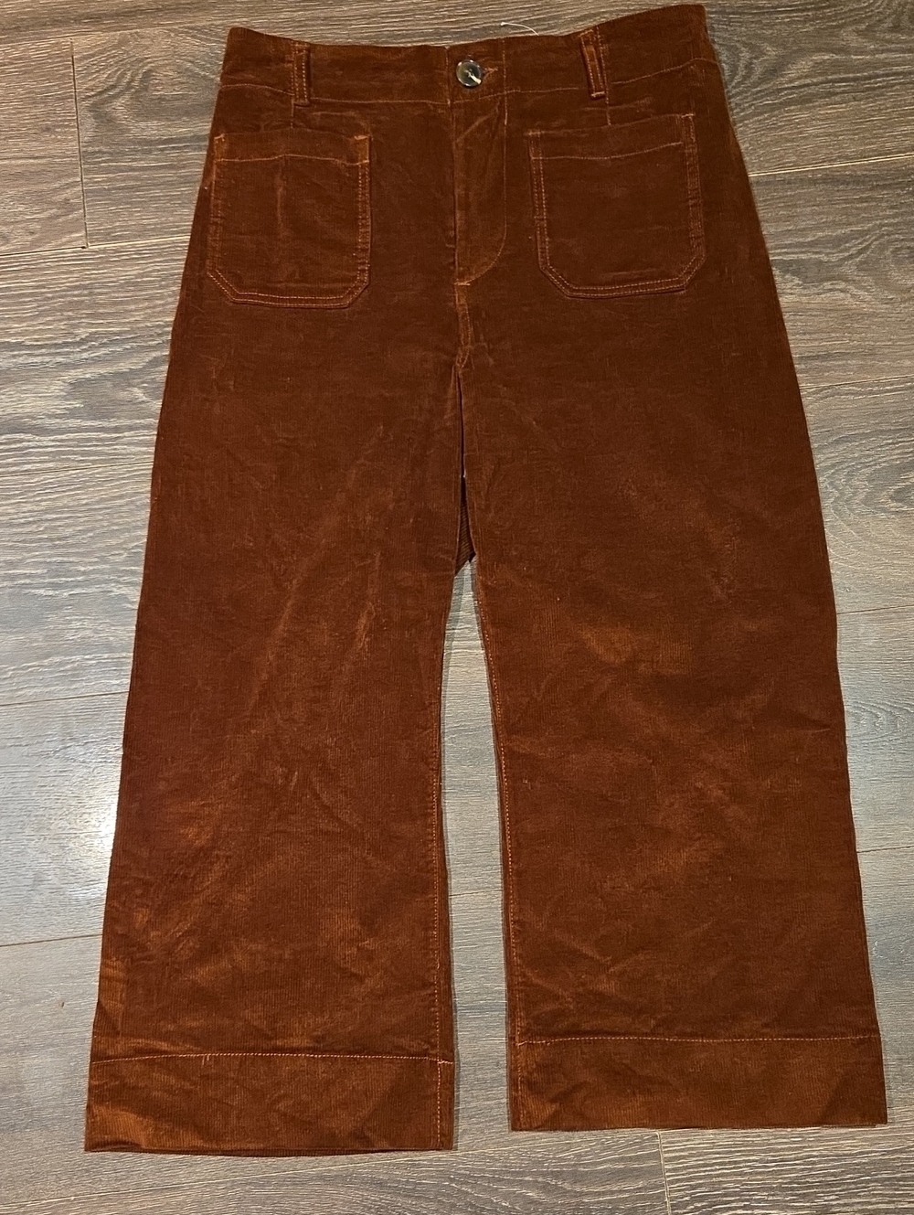 ❤️ VELVET HEART HIGH RISE WIDE LEG CROP PANTS, BROWN, 8 (29)